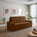 Ver imagem 3 de Sofá Cama Retrátil e Reclinável 3 Lugares 260cm em Veludo Palmeira CabeCasa MadeiraOriginals Marrom