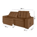 Ver imagem 4 de Sofá Cama Retrátil e Reclinável 3 Lugares 260cm em Veludo Palmeira CabeCasa MadeiraOriginals Marrom