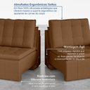 Ver mais imagens de Sofá Cama Retrátil e Reclinável 3 Lugares 260cm em Veludo Palmeira CabeCasa MadeiraOriginals Marrom