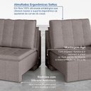 Ver mais imagens de Sofá Cama Retrátil e Reclinável 3 Lugares 260cm em Linho Palmeira CabeCasa MadeiraOriginals Castor