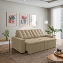 Ver imagem 2 de Sofá Cama Retrátil e Reclinável 3 Lugares 260cm em Veludo Palmeira CabeCasa MadeiraOriginals