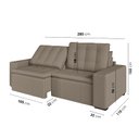 Ver imagem 4 de Sofá Cama Retrátil e Reclinável 3 Lugares 260cm em Veludo Palmeira CabeCasa MadeiraOriginals