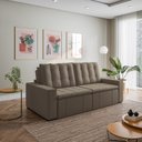 Ver imagem 2 de Sofá Cama Retrátil e Reclinável 3 Lugares 260cm em Veludo Palmeira CabeCasa MadeiraOriginals