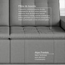Ver imagem 7 de Sofá Cama Retrátil e Reclinável 3 Lugares 260cm em Veludo Palmeira CabeCasa MadeiraOriginals Cinza