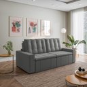 Ver imagem 3 de Sofá Cama Retrátil e Reclinável 3 Lugares 260cm em Veludo Palmeira CabeCasa MadeiraOriginals