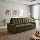 Ver imagem 3 de Sofá Cama Retrátil e Reclinável 4 Lugares 280cm em Veludo Palmeira CabeCasa MadeiraOriginals