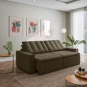 Ver imagem 1 de Sofá Cama Retrátil e Reclinável 4 Lugares 280cm em Veludo Palmeira CabeCasa MadeiraOriginals Grafite