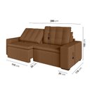 Ver imagem 4 de Sofá Cama Retrátil e Reclinável 4 Lugares 280cm em Veludo Palmeira CabeCasa MadeiraOriginals Marrom