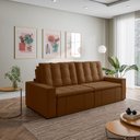 Ver imagem 3 de Sofá Cama Retrátil e Reclinável 4 Lugares 280cm em Veludo Palmeira CabeCasa MadeiraOriginals Marrom