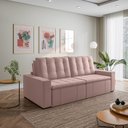 Ver imagem 3 de Sofá Cama Retrátil e Reclinável 4 Lugares 280cm em Veludo Palmeira CabeCasa MadeiraOriginals