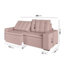 Ver imagem 4 de Sofá Cama Retrátil e Reclinável 4 Lugares 280cm em Veludo Palmeira CabeCasa MadeiraOriginals