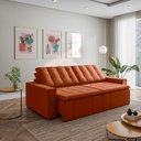 Ver imagem 1 de Sofá Cama Retrátil e Reclinável 4 Lugares 280cm em Veludo Palmeira CabeCasa MadeiraOriginals Terraco
