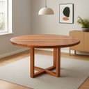 Ver imagem 2 de Mesa de Jantar Redonda 1,2m com Prato Giratório Madeira Maciça Natural