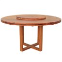Ver imagem 1 de Mesa de Jantar Redonda 1,2m com Prato Giratório Madeira Maciça Natural