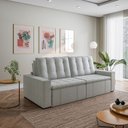 Ver imagem 3 de Sofá Cama Retrátil e Reclinável 4 Lugares 280cm em Linho Palmeira CabeCasa MadeiraOriginals Cinza