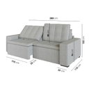 Ver imagem 5 de Sofá Cama Retrátil e Reclinável 4 Lugares 280cm em Linho Palmeira CabeCasa MadeiraOriginals Cinza
