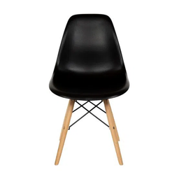 Cadeira Charles Eames Design Eiffel Dsw Wood - Preta - 1 Cadeira Charles Eames Design Eiffel Dsw Wood - Preta - 1
