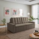 Ver imagem 2 de Sofá Cama Retrátil e Reclinável 4 Lugares 280cm em Veludo Palmeira CabeCasa MadeiraOriginals