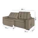 Ver imagem 4 de Sofá Cama Retrátil e Reclinável 4 Lugares 280cm em Veludo Palmeira CabeCasa MadeiraOriginals Castor