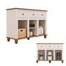 Balcão Buffet 3 Gavetas 3 Portas 130cm Madeira Maciça Tampo Base e Pés em Joy Off White - 4