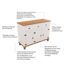 Ver imagem 6 de Balcão Buffet 3 Portas 3 Gavetas Tampo Base e Pés em Madeira Maciça Joy Off White