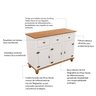 Balcão Buffet 3 Gavetas 3 Portas 130cm Madeira Maciça Tampo Base e Pés em Joy Off White - 6