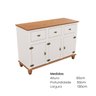 Balcão Buffet 3 Gavetas 3 Portas 130cm Madeira Maciça Tampo Base e Pés em Joy Off White - 3