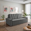 Ver imagem 3 de Sofá Cama Retrátil e Reclinável 4 Lugares 280cm em Veludo Palmeira CabeCasa MadeiraOriginals Cinza