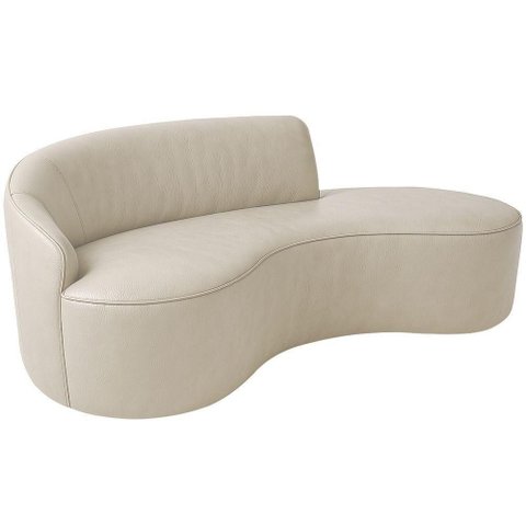 Sofá Curvo 2 Lugares 150cm Eron Braço Dir. Corano Off White - Nexta Casa