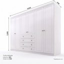Ver imagem 3 de Guarda Roupa Casal 6 Portas 4 Gavetas 262cm com Cabideiro