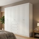 Ver imagem 1 de Guarda Roupa Casal 6 Portas 4 Gavetas 262cm com Cabideiro