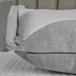 Kit 2 Capas para Almofada em Bouclé Quadrada Várias Cores Cor:cinza Claro - 7