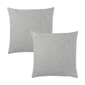 Kit 2 Capas para Almofada em Bouclé Quadrada Várias Cores Cor:cinza Claro