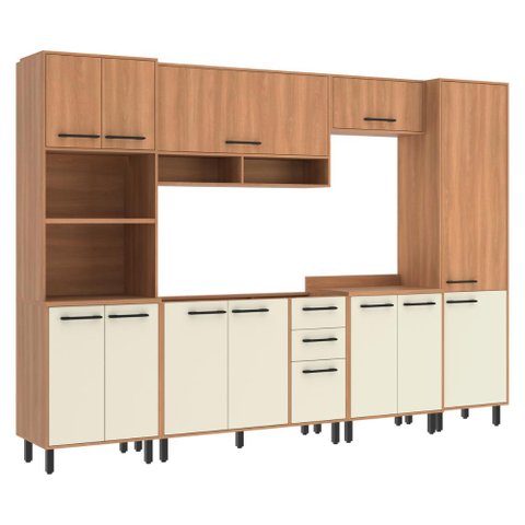 Cozinha Completa Modulada 6 Peças com Gabinete para Pia Havana Multimóveis Cr20315