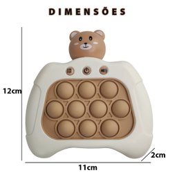 Pop It Mini Game Luzes Som Ursinho Criança Fidget Interativo Sensorial Anti Estresse Relaxa Portatil - 4