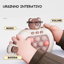 Pop It Mini Game Luzes Som Ursinho Criança Fidget Interativo Sensorial Anti Estresse Relaxa Portatil - 2