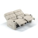 Ver imagem 3 de Sofá 2 Lugares Reclinável Elétrico Massageador em Bouclé Cor Bege Linha Cinema