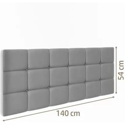 Cabeceira Estofada Suspensa Bia 1.40 Cama Box Casal - Cinza - 2