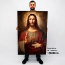 Ver imagem 2 de Quadro Decorativo Jesus Cristo em Moldura Caixa Tacolado Moldura Caixa 3cm Madeira sem Vidro 80 X 12