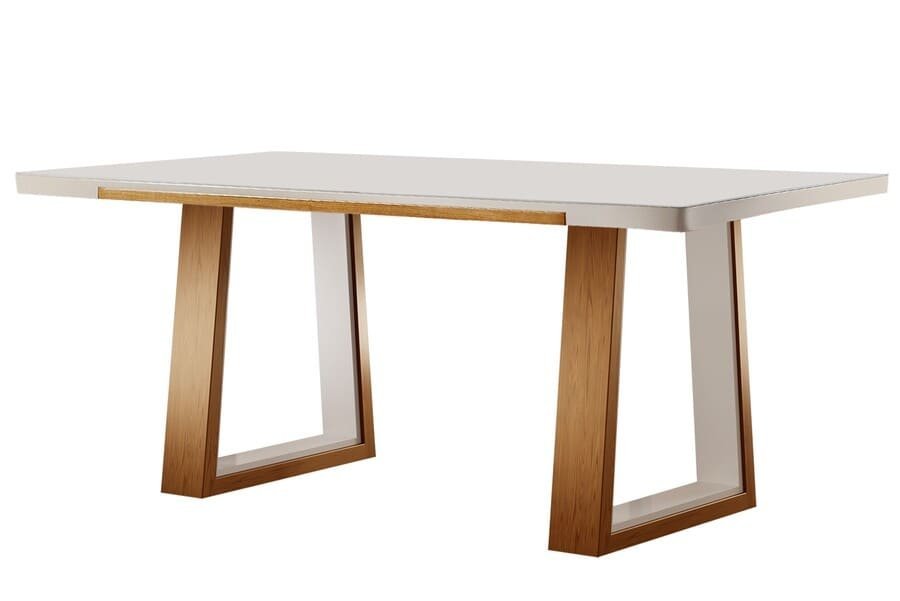 Menor preço em Sala de Jantar Moderna Madeira Maciça 6 cadeiras 1,80x1,0m - Reali - Requinte Salas