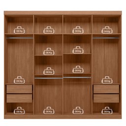 Guarda-roupa Casal 8 Portas 4 Gavetas Master New - 7