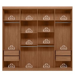 Guarda-roupa Casal 8 Portas 4 Gavetas Master New - 6