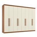 Ver imagem 3 de Guarda Roupa Casal 8 Portas e 4 Gavetas Master New Bege/Jatobá/Areia