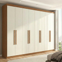 Ver imagem 1 de Guarda Roupa Casal 8 Portas e 4 Gavetas Master New Bege/Jatobá/Areia