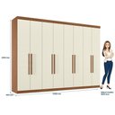 Ver imagem 4 de Guarda Roupa Casal 8 Portas e 4 Gavetas Master New Bege/Jatobá/Areia