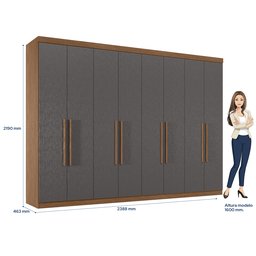 Guarda-roupa Casal 8 Portas 4 Gavetas Master New - 9