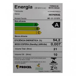 Micro-ondas Mo-01-21-w com Função Tira Odor e Manter Aquecido 21l Mondial - 7