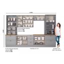 Ver imagem 2 de Cozinha Modulada 343cm 6 Peças 12 Portas 7 Gavetas Americana Henn - Cinza/nature