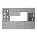 Ver imagem 7 de Cozinha Modulada 343cm 6 Peças 12 Portas 7 Gavetas Americana Henn - Cinza/nature