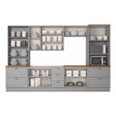 Ver imagem 6 de Cozinha Modulada 343cm 6 Peças 12 Portas 7 Gavetas Americana Henn - Cinza/nature